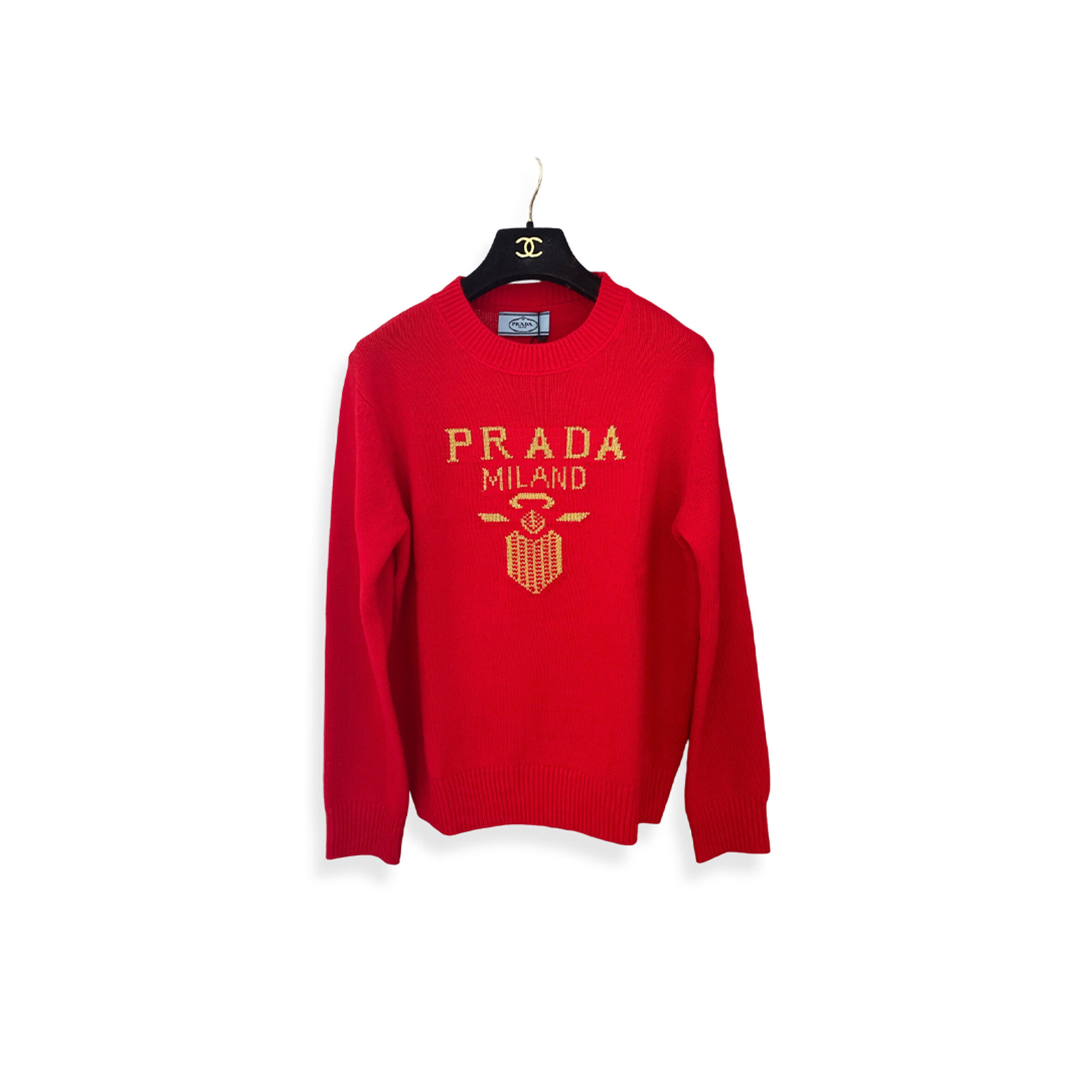 Pra*a logo-intarsia cashmere sweater